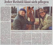 Mittelhessische Presse März 2007 - Jeder Reitstil lässt sich pflegen 1/1