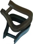 Steigb�gel aus Holz, lederumspannt