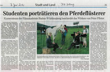 Studenten portrtieren den Pferdeflsterer (Dill Post 07.07.2013) 1/1