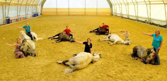 Das Team mit den beiden Praktikantninnen Anne und Maria (Foto: Eva Wiesner)