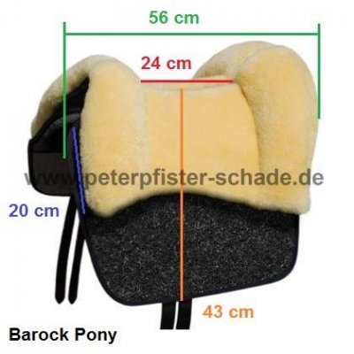 Grandeur Fellsattel Tomentum Barock Pony aus robustem Nadelflies