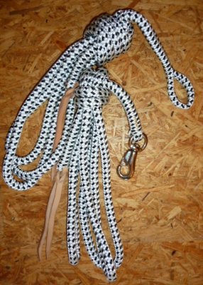 Arbeitsseil / Bodenarbeitsseil / Ring Rope, Wei-Schwarz