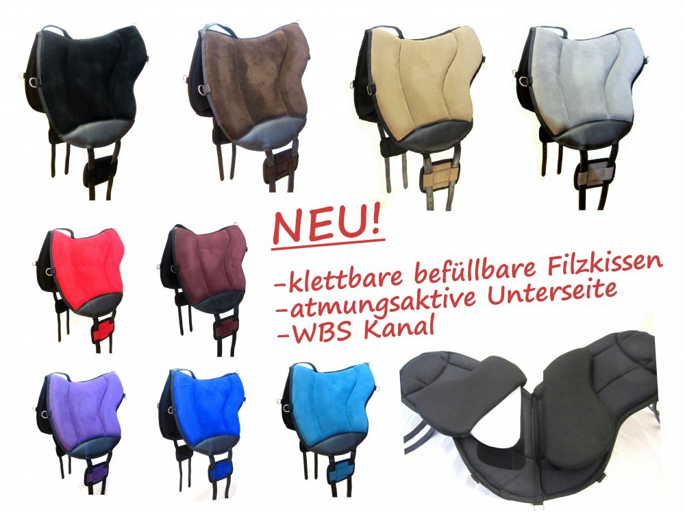 PS Pferdeartikel Reitpad ALIVIO mit WBS Kanal /& Kammeraufbau durch bef/üllbare Filzkissen klettbar
