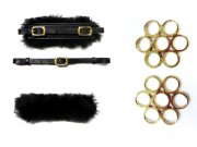 Set Gebisslose Zumung Flower Messing - Gold - Echt Schaffell