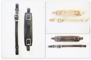 Mit Softleder gepolsterter Nasenriemen plus Kinnriemen braun-silber im Set  - B-WARE -