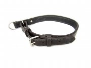 Flaches Leder Hundehalsband mit Zugstopp - Nappaleder gepolstert