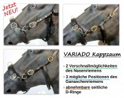 VARIADO 5-fach verstellbarer Leder Kappzaum - Anatomisch weich gepolstertert